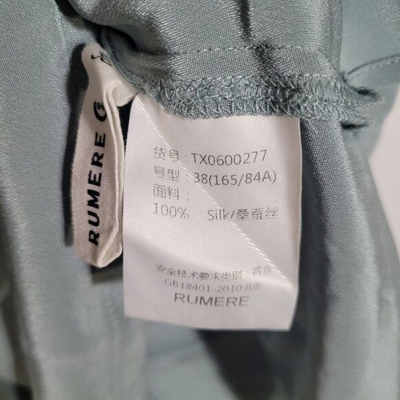 Women's 100% Silk Size M Short Sleeve Top Shirt Raw Collar Hem Design SBK115 - Picture 5 of 6